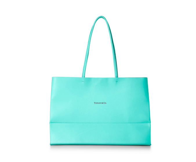 Authentic Tiffany & Co. Turquoise Blue Paper Shopping Bag Gift Bag Brand New