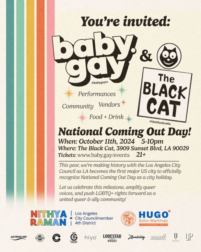 National Coming Out Day to be an Official LA Holiday!