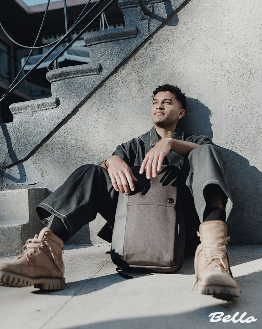 LOOK 4: Modular Jacket + Cargo Pants | IOEDLE @ioedle Jewelry | AROCK @arock_official | Bag | SWISS DIGITAL DESIGN @swissdigital_design_usa