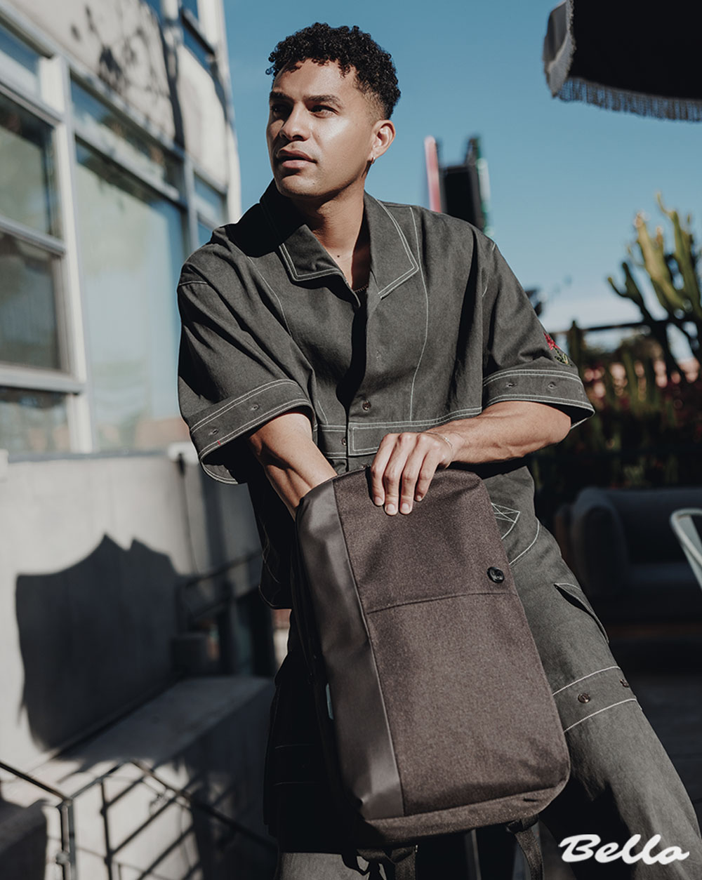 LOOK 4: Modular Jacket + Cargo Pants | IOEDLE @ioedle Jewelry | AROCK @arock_official | Bag | SWISS DIGITAL DESIGN @swissdigital_design_usa